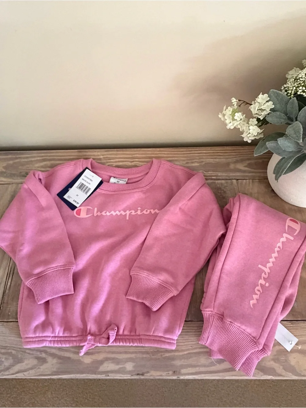 Champion Pink Girls' Sweatshirt & Joggers Set 💗🆕